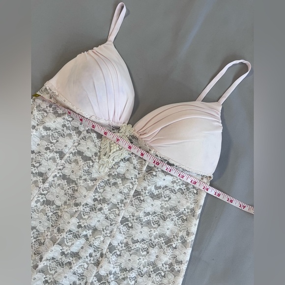 APT.9 Intimates Women's Pink Lace Floral‎ Sheer Babydoll Chemise Small - Picture 8 of 9